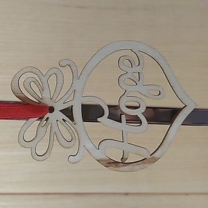 Hope Bememo Wooden Christmas Ornament 3.82 x 2.83 x 0.12 inches w Red ribbon